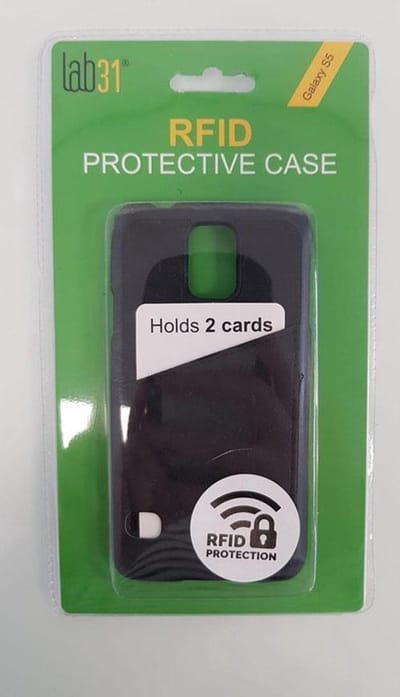 RFID bescherm hoesje Samsung Galaxy S5 - Zwart - Kunststof