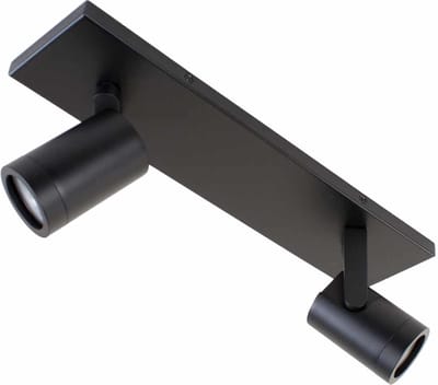 Opbouwspot Aston | Zwart Metaal | Rechthoek | GU10 | 2-voudig | 40cm