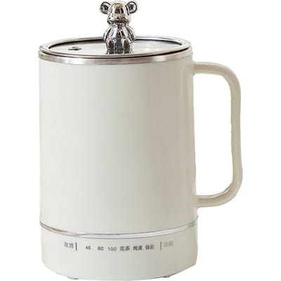 Bouilloire Électrique Ébullition d'Eau Acier Inoxydable Petite Portable pour Bureau Maison Voyage L(for 6.5-9kg) white