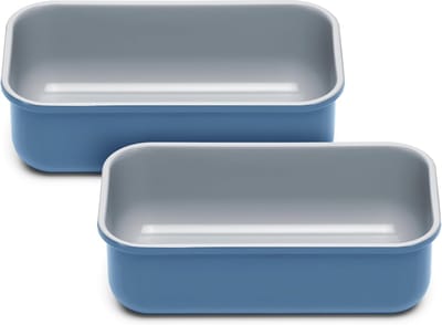 Keramische Bakvorm - Broodvorm Antiaanbak - Bakken Thuis - Niet-toxische Coating - 2x 1lb Rechthoekig - Leisteen