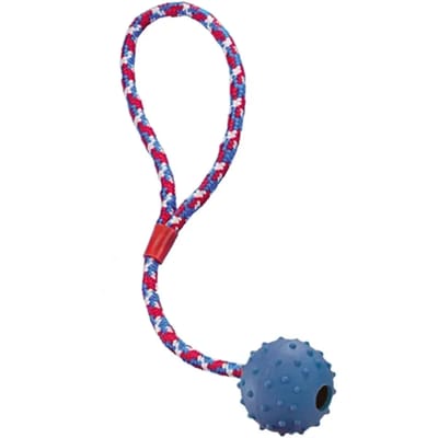 Rubberen bal met bel en touw voor honden Nobby Pet