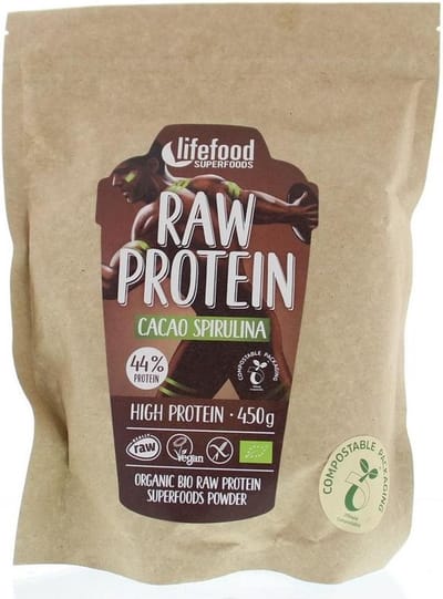 Lifefood Raw Protein  450 gram - Cacao Spirulina