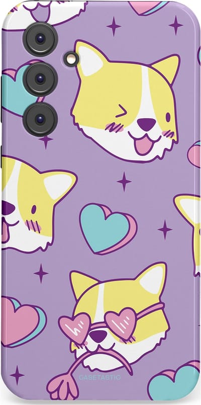 Casetastic Hoesje Geschikt voor Samsung A35 - Stijlvolle Beschermende Duo-layer Case - Liefde is een Corgi