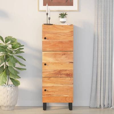 vidaXL - Hoge - kast - met - 3 - deuren - 40x33x110 - cm - massief - acaciahout - en - ijzer
