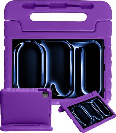 Hoesje - Geschikt voor Apple iPad Pro (2024/2025) - 13 inch - Kinderhoes Shockproof Bumper - Kidsproof Case - Tablethoes - Kinder Hoes Cover - Paars