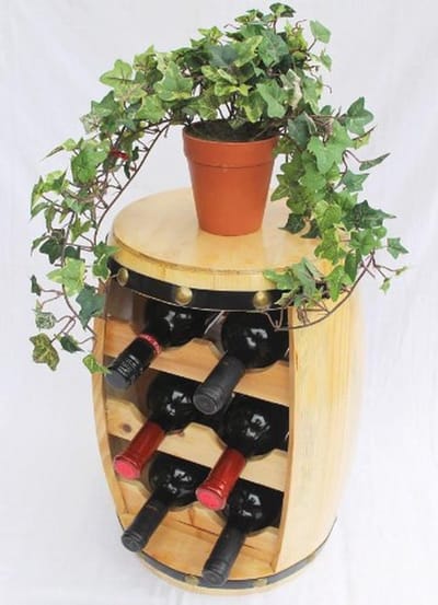 Houten Wijnrek Vaat 42 cm - Flessenstandaard met Natuurlijke Lak