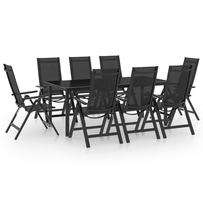 vidaXL - 9-delige - Tuinset - aluminium - antracietkleurig