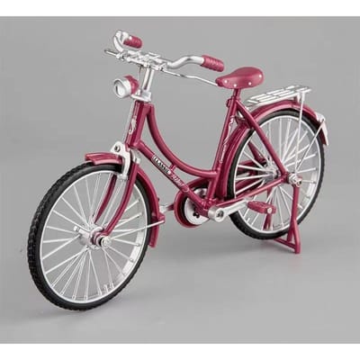 1:10 Retro Roze Fiets Diecast Decoratie Speelgoed Fiets Simulatie Collectie Cadeaus Speelgoed helder roze