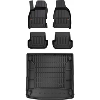 FROGUM PROLINE 3D Set - Rubberen Automatten + Kofferbakmat - Geschikt voor SEAT Exeo Kombi (2008-2013) - Zwart