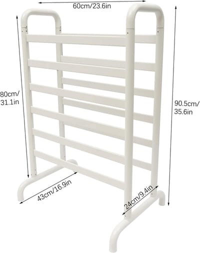 Elektrische Handdoekradiator - Handdoekdroger - Badkamer Comfort - Vrijstaand Ontwerp - 60 x 90.5 cm - Wit