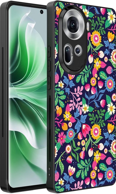 Smartphonica Telefoonhoesje Geschikt voor Oppo Reno 11 met bloemen opdruk - TPU backcover case flower design geschikt voor Oppo Reno 11