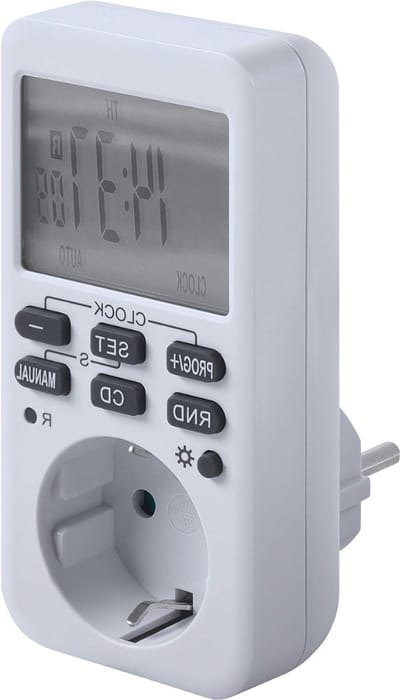 TIM® Digitale timer met 10 programma's en countdown-functie - zomer- en wintertijd - stopcontact timer met willekeurige schakeling - Wit - ‎13cm x 7cm x 6cm