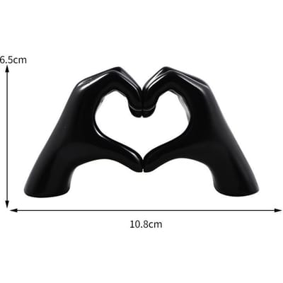 Eenvoudige Tweehandige Liefde Ornamenten in Europese Stijl Woondecoratie Cadeau Slaapkamer Bureau Decoratie Hartgebaar Ornamenten black