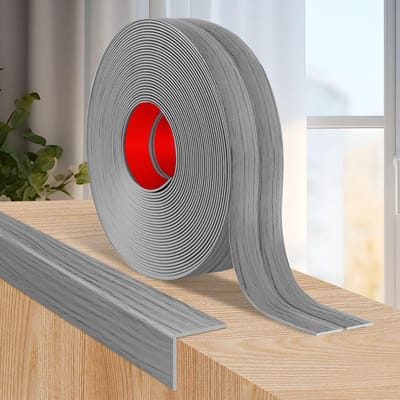 sierlijsten, muurbescherming, hoeken, wandlijst, zelfklevend, flexibel, 4 cm x 6 m, houtnerf lichtgrijs