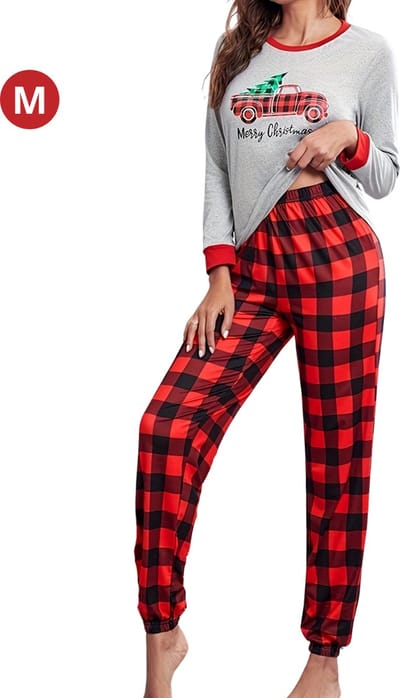 Livano Kerst Pyjama - Dames - Kerstpyjama - Vrouwen - Volwassenen - Set - Broek - Shirt - Christmas - Maat M