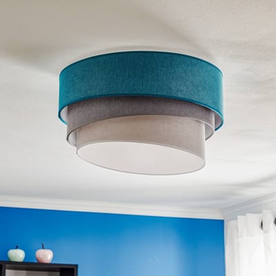 Duolla Plafondlamp Pastel Trio 45 cm turquoise/grijs/lichtgrijs