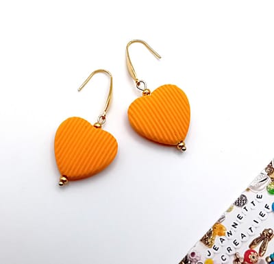 Jeannette-Creatief® - Holland - Oranje Oorbellen Hartjes RVS Goud - Oorbellen - Sieraden Koningsdag - Koningsdag - Oranje Oorbellen - WK - Voetbal - Moederdag