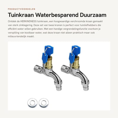 Dailygoods- Tuinkraan met Slot - Buitenkraan - Gevelkraan - Vorstbestendig - Zinklegering - 2 Stuks - 10 cm Hoog