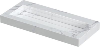 INK Pitch wastafel - 100x45x9cm - 1 wasbak - 0 kraangaten - drain keramiek Statuario glans