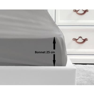 LOVELY HOME Hoeslaken 100% katoen 90x190x25 cm lichtgrijs