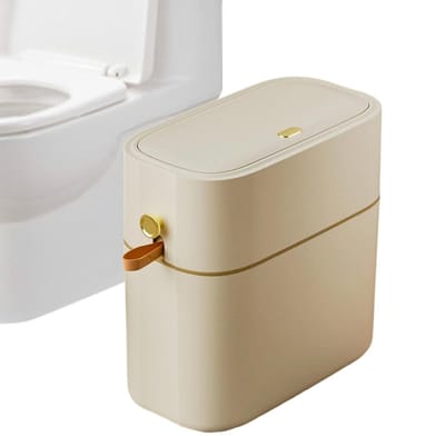 Afvalemmer met deksel - Prullenbak sensor - Geurloos afvalbeheer - Automatische sensor - 8 Liter - Beige Geel
