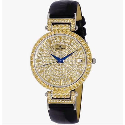 Montre femme Adee Kaye Embellish Collection Crystal Accents Pave Dial Quartz AK2529-MG beige