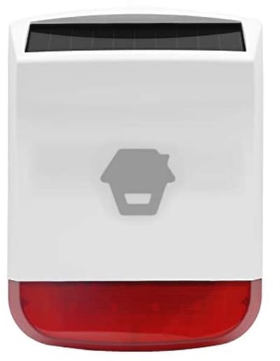Draadloze Zonne-energie Sirene voor Diefstalbeveiliging met Rood Knipperlicht - Veiligheidssysteem voor Thuis, Volume 110 dB