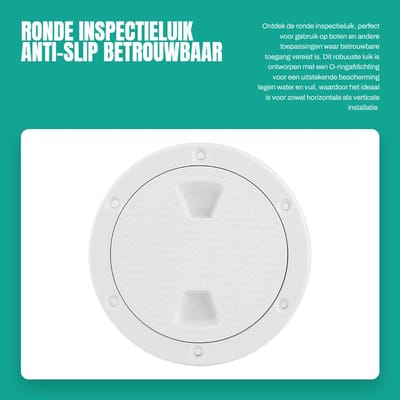 Dailygoods- Inspectieluik Ronde 4 Inch - ABS Dekplaat - Antislip Oppervlak - Slagvast - Eenvoudig te Installeren - Betrouwbare Afdichting - Luikdeksel