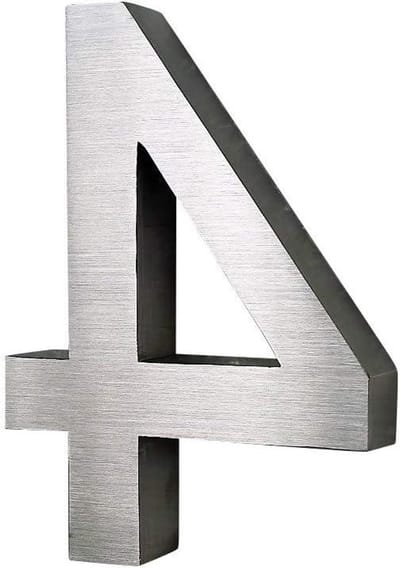 Huisnummer 3D - Adrescijfer Metaal - Huis Identificatie - Geborsteld Roestvrij Staal - 20 cm Hoog - Zilver
