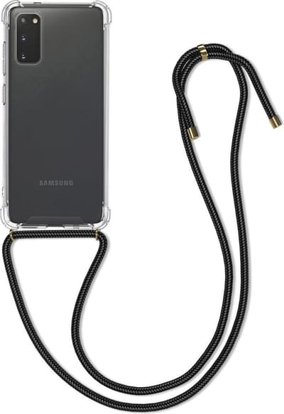New Age Devi - Telefoonhoesje geschikt voor Samsung Galaxy S20 - Hoesje met telefoonkoord - Back cover in zwart transparant