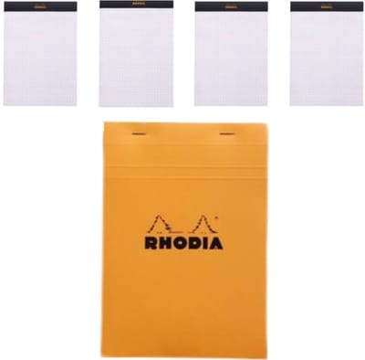 Rhodia Notitieblok - Schrijfblok - N16 - Ruit - A5 - 80g - Oranje - 80 vel - 10 stuks