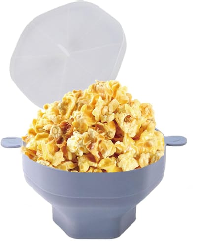 Dailygoods- Popcornkom Siliconen - BPA-vrij - Magnetronoven Geschikt - Handvat - Eenvoudig Op te Bergen - Vaatwasserbestendig - Popcornschaal
