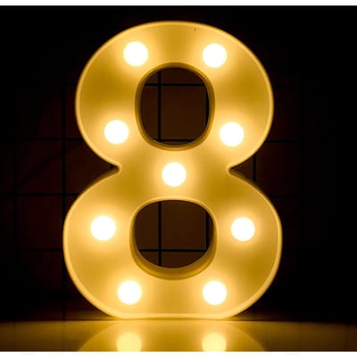 LED's Cijfers Licht Staand bord met lampen Nachtlamp Warm wit Constant helder lichteffect 2 *