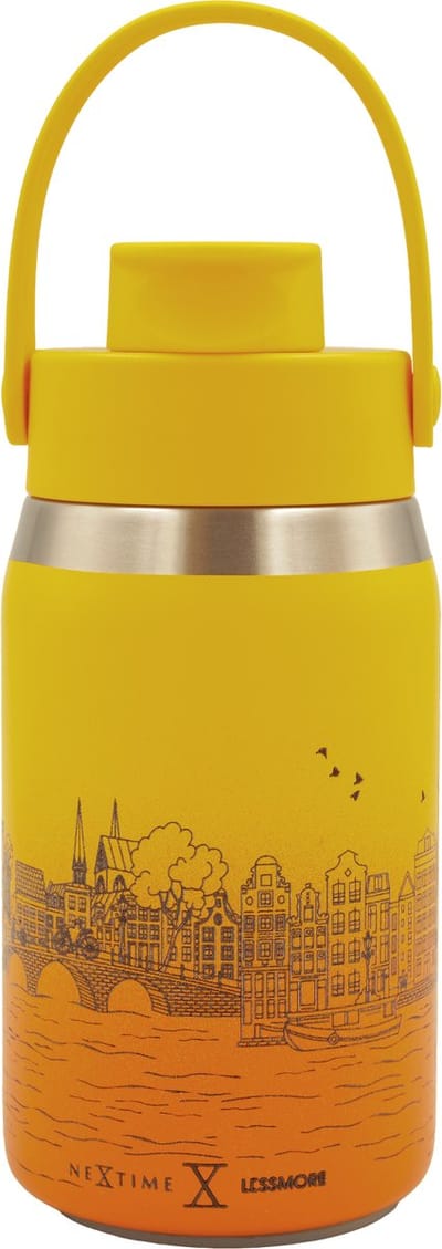 Thermische fles 355 ml (12oz)-95% gerecycled roestvrij staal-Tulip Yellow 'Skyline Bottle AMS 12'