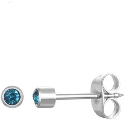 Aramat Jewels | Oorbellen | Stalen Schietoorbellen met Kristalsteentje | Zilverkleur / 3mm / Rood | |3mm | Staal | Kinderen, Volwassenen | Verkleurd niet