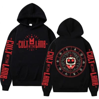 Anime Cartoon Game Cult of The Lamb Hoodie M zwart