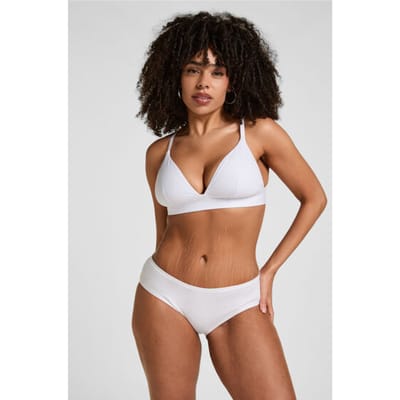 Hunkemöller Dames Lingerie Brazilian Katoen Kira - Wit - maat XS