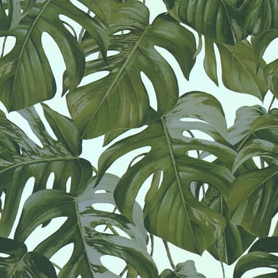 Exclusief luxe behang Profhome 365193-GU vliesbehang glad in jungle stijl mat groen blauw 5,33 m2