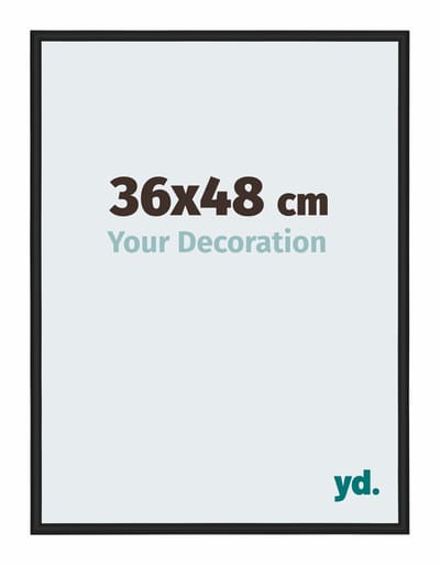 Your Decoration - Fotolijst 36x48 cm - Aluminium - Zwart Hoogglans - Miami