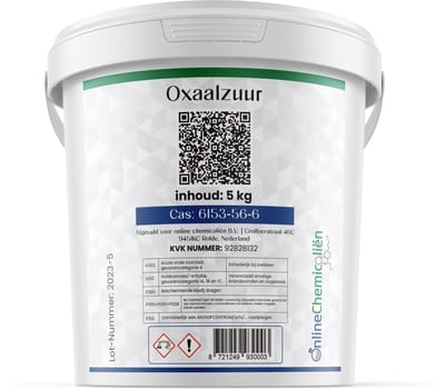 Online chemicalien – Oxaalzuur – 5 kg – Ontkalker – Antikalk – Roestverwijderaar – Ontweringswater