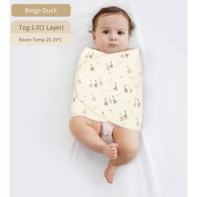 Dubbellaagse Baby Pasgeboren Baby Wikkeldoek Tie Anti Schrik Sprong Zomer Dunne Katoen Zacht Luiertafel Tas (as the picture,Single layer  S) beige