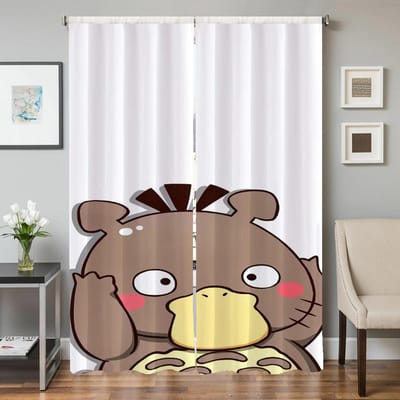 Huisinterieur Keukengordijnen voor Woonkamer 2 Stuks Verduisterende Gordijnen Deurgordijn P-psyduck Scheidingswand Slaapkamerdecoratie W50xH70cmx2pcs-CL white