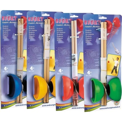 Diabolo - Rubber kegel - Houten stokken - Willekeurig geleverd - 1st.