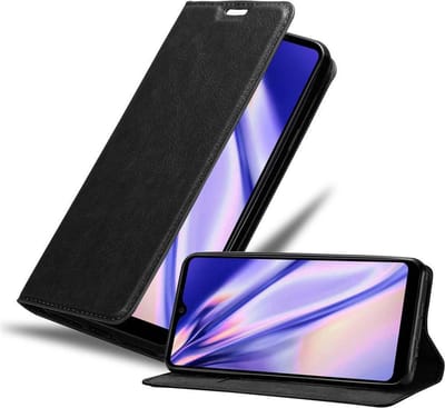 Cadorabo Hoesje geschikt voor LG K50S in ZWARTE NACHT - Beschermhoes met magnetische sluiting, standfunctie en kaartvakje Book Case Cover Etui