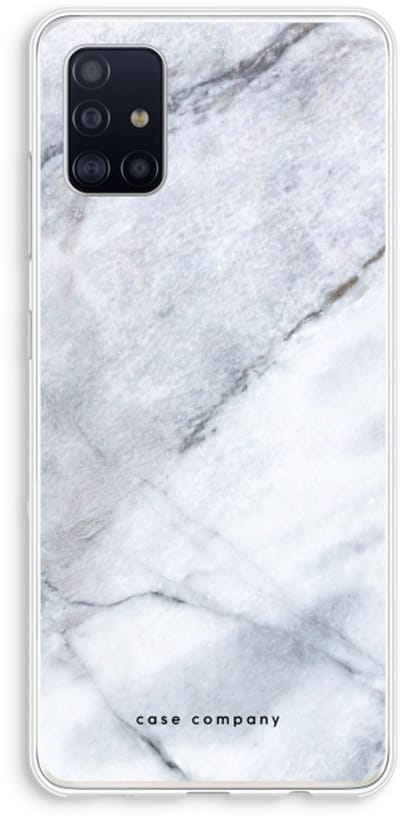 Hoesje geschikt voor Samsung Galaxy A51 4G hoesje - Witte marmer - Soft Cover Telefoonhoesje - Bescherming aan alle Kanten en Schermrand