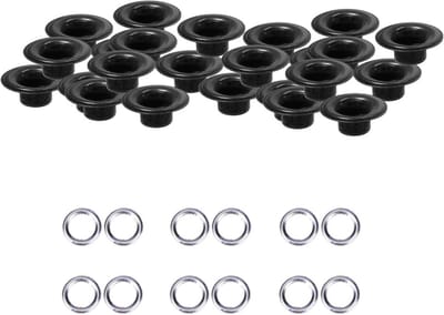 100x Zwarte Oogjes 4mm Koperen Ringringen Roestbestendig voor Leerbewerking en Kleding