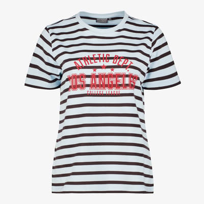 TwoDay gestreept dames T-shirt lichtblauw - Maat S