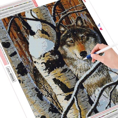 5d diamant schilderij volledige boor vierkante/ronde Wolf diamant borduurwerk verkoop dier decor voor thuis Full Square 20X30CM