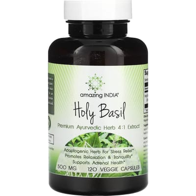 Amazing India, Heilige Basilicum, 500 mg, 120 vegetarische capsules