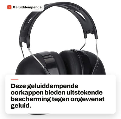 Dailygoods- Oorkappen Hoge Demping NRR 37 dB - Gehoorbescherming - Geluidsreductie - Voor Volwassenen - Zwart - Geschikt voor Constructie/Houtbewerking
